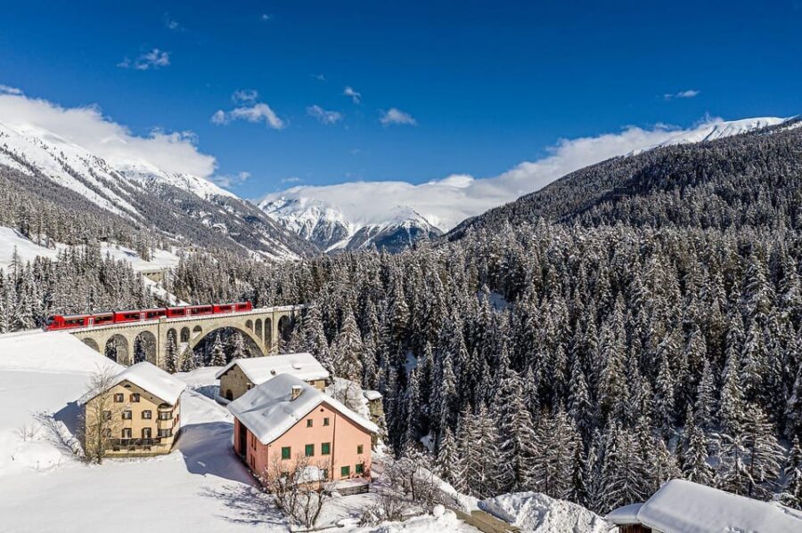 From Milan: Bernina Red Train to St Moritz Guided Tour - St. Moritz: an hour in a world-famous resort town