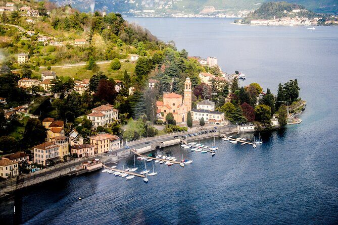 Lake Como Helicopter Tour with Stop for Lunch - Villas on the central shoreline: Villa Erba, Villa d’Este, Punta di Pizzo