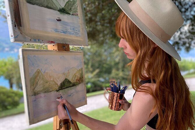 Private painting class on Lake Como shores Bellagio - Painting in Bellagio’s Villa Melzi Gardens