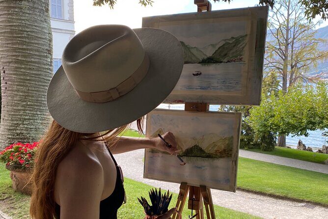Private painting class on Lake Como shores Bellagio - Watercolors, Pigment Making, and Antique 1400s Paper
